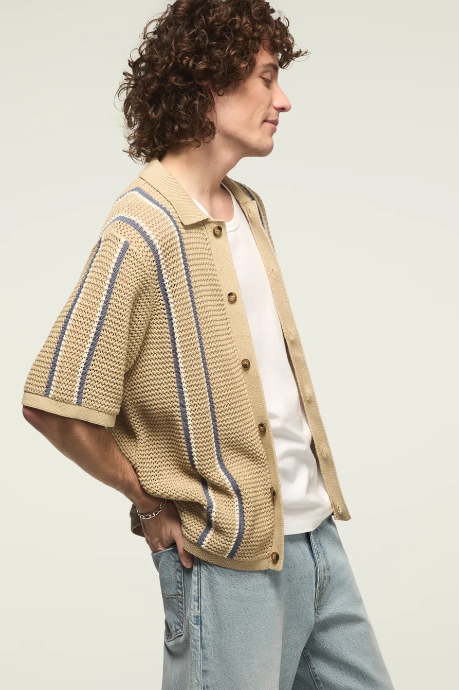 STRIPE BUTTON FRONT SWEATER, image 4