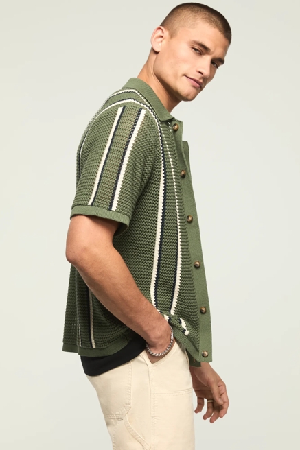 STRIPE BUTTON FRONT SWEATER, image 4