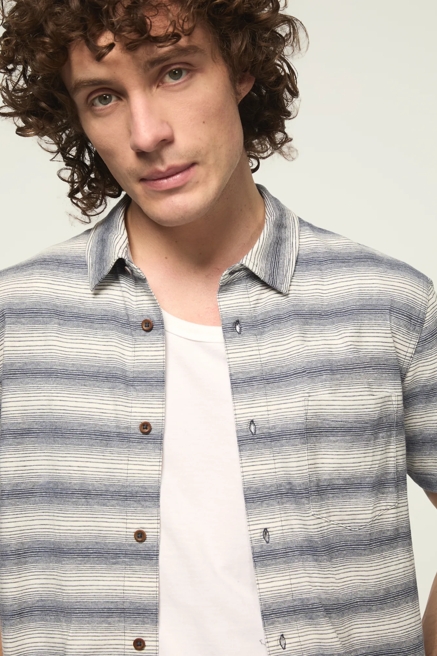 LINEN STRIPED SHORT SLEEVE SHIRT, image 2