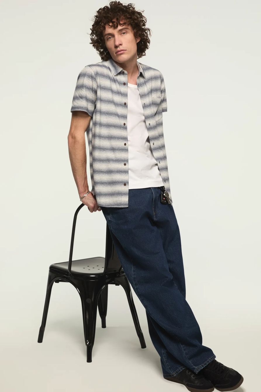 LINEN STRIPED SHORT SLEEVE SHIRT, image 5