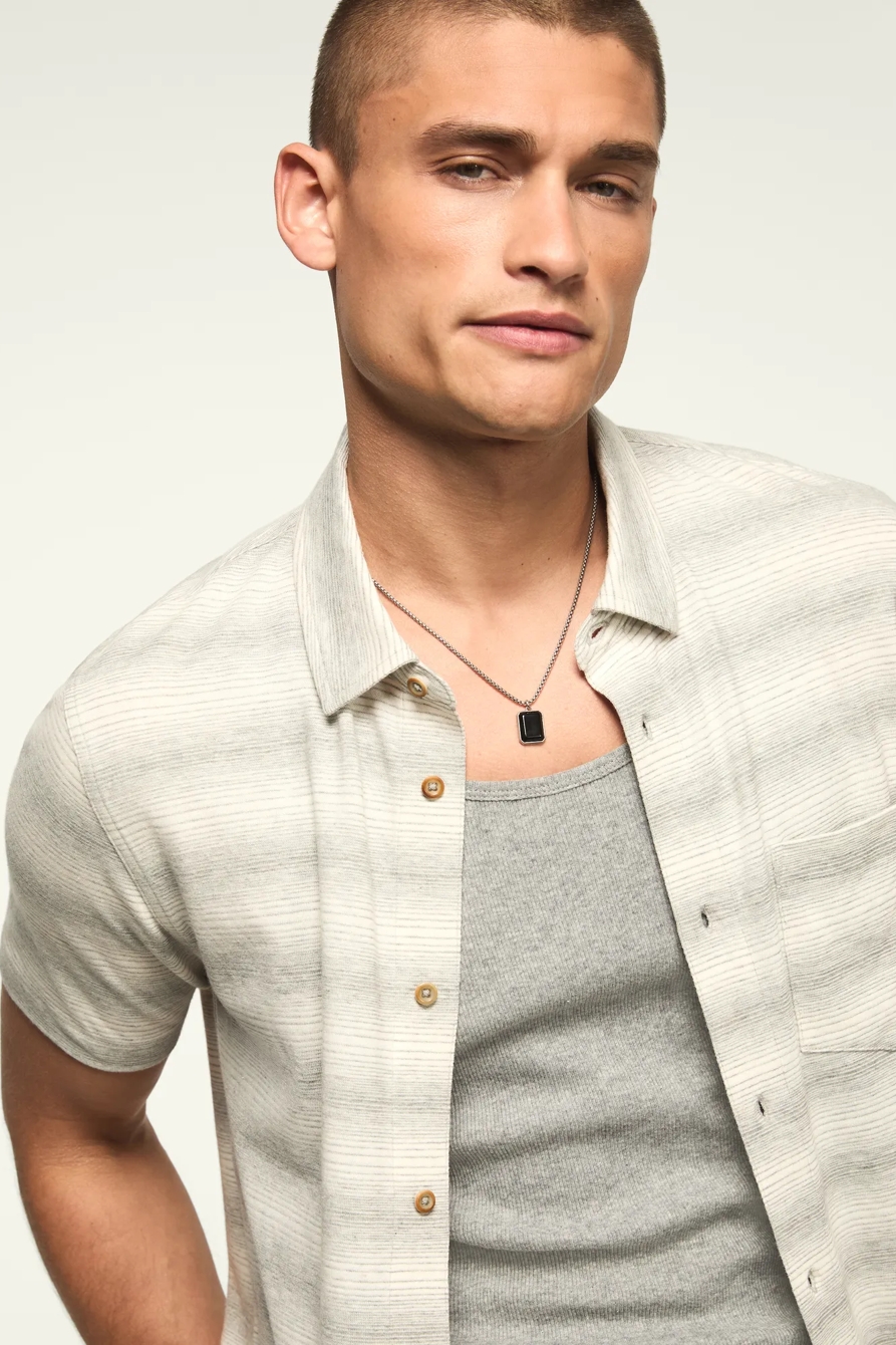 LINEN STRIPED SHORT SLEEVE SHIRT, image 2
