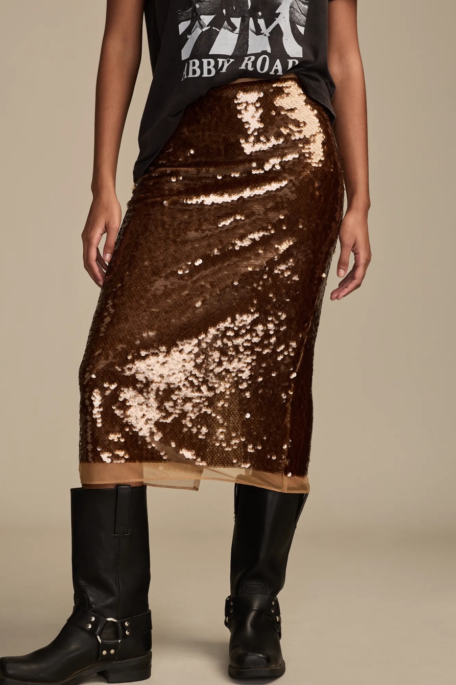 SEQUIN MIDI SKIRT, image 2