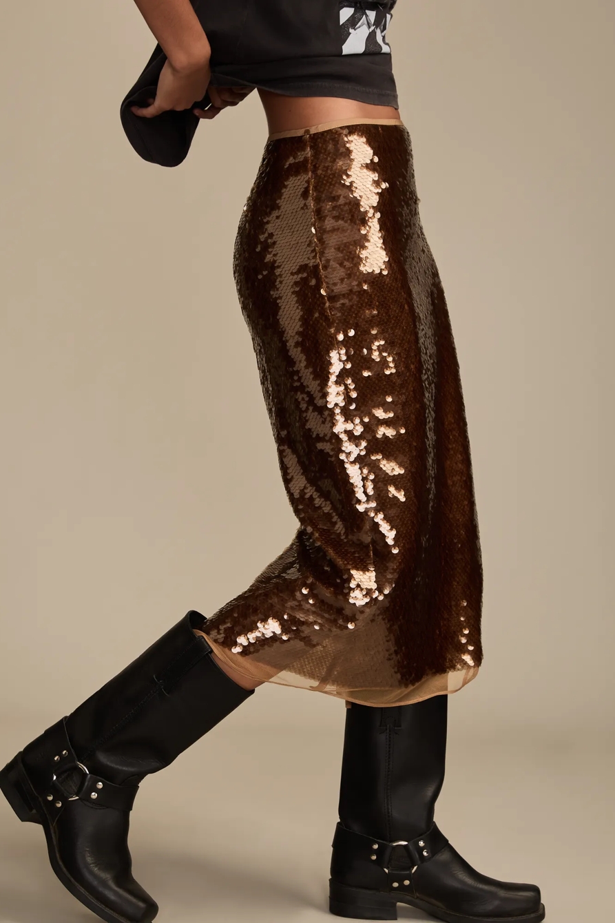 SEQUIN MIDI SKIRT, image 4