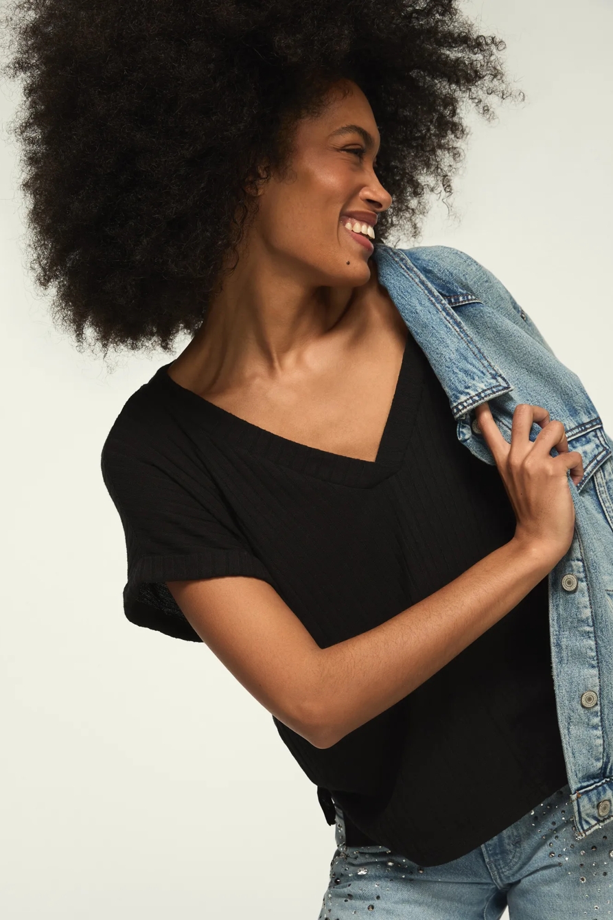 CLOUD DOLMAN V-NECK TEE, image 5