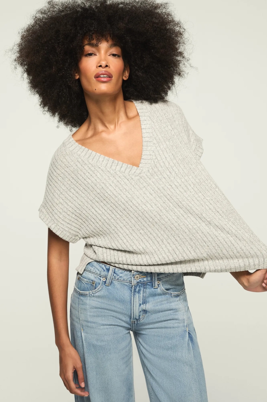 CLOUD DOLMAN V-NECK TEE, image 2