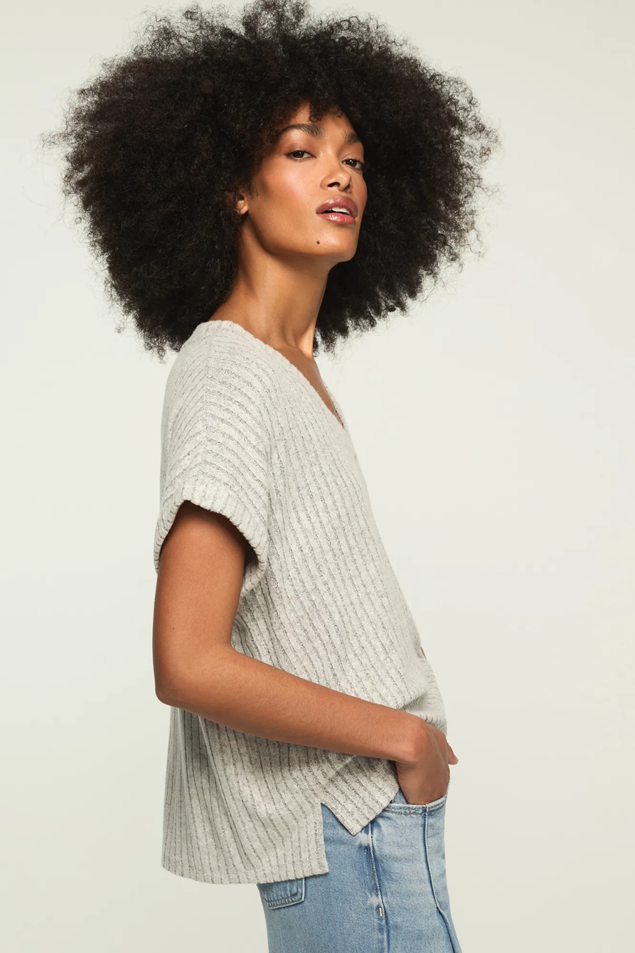 CLOUD DOLMAN V-NECK TEE, image 4