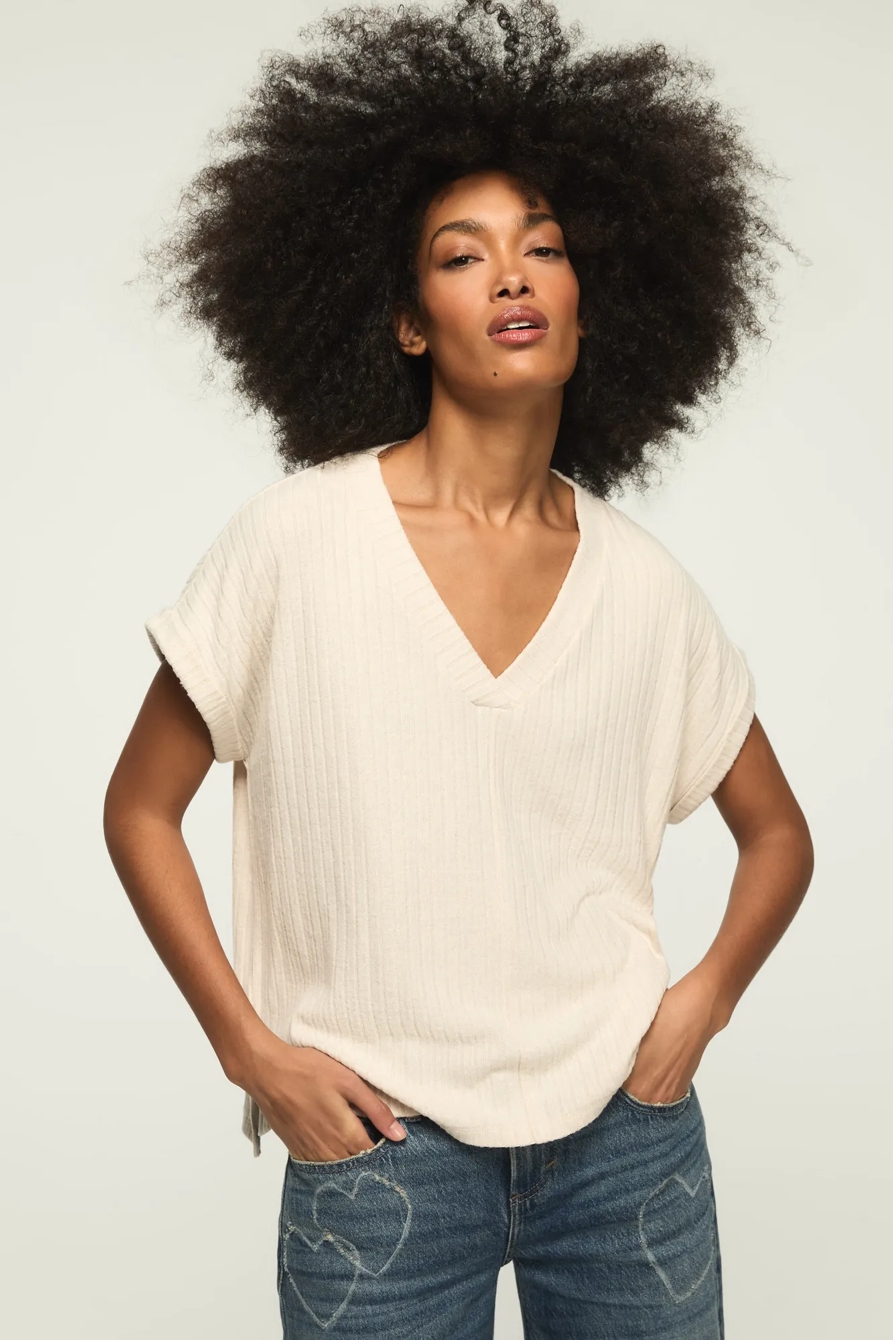CLOUD DOLMAN V-NECK TEE, image 2
