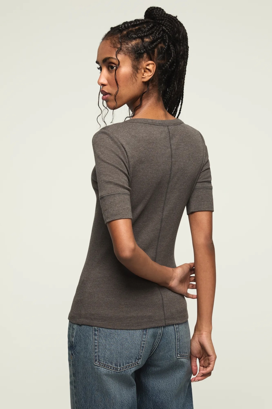 RIBBED HENLEY TEE, image 3