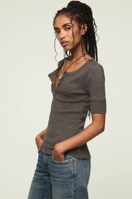 RIBBED HENLEY TEE, image 4
