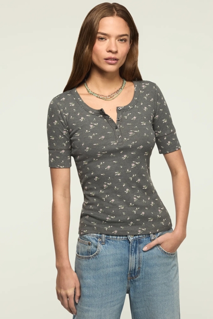 RIBBED HENLEY TEE, image 1