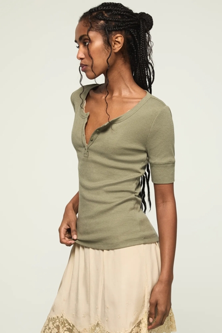RIBBED HENLEY TEE, image 4