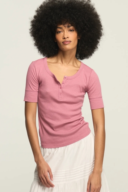 RIBBED HENLEY TEE, image 1