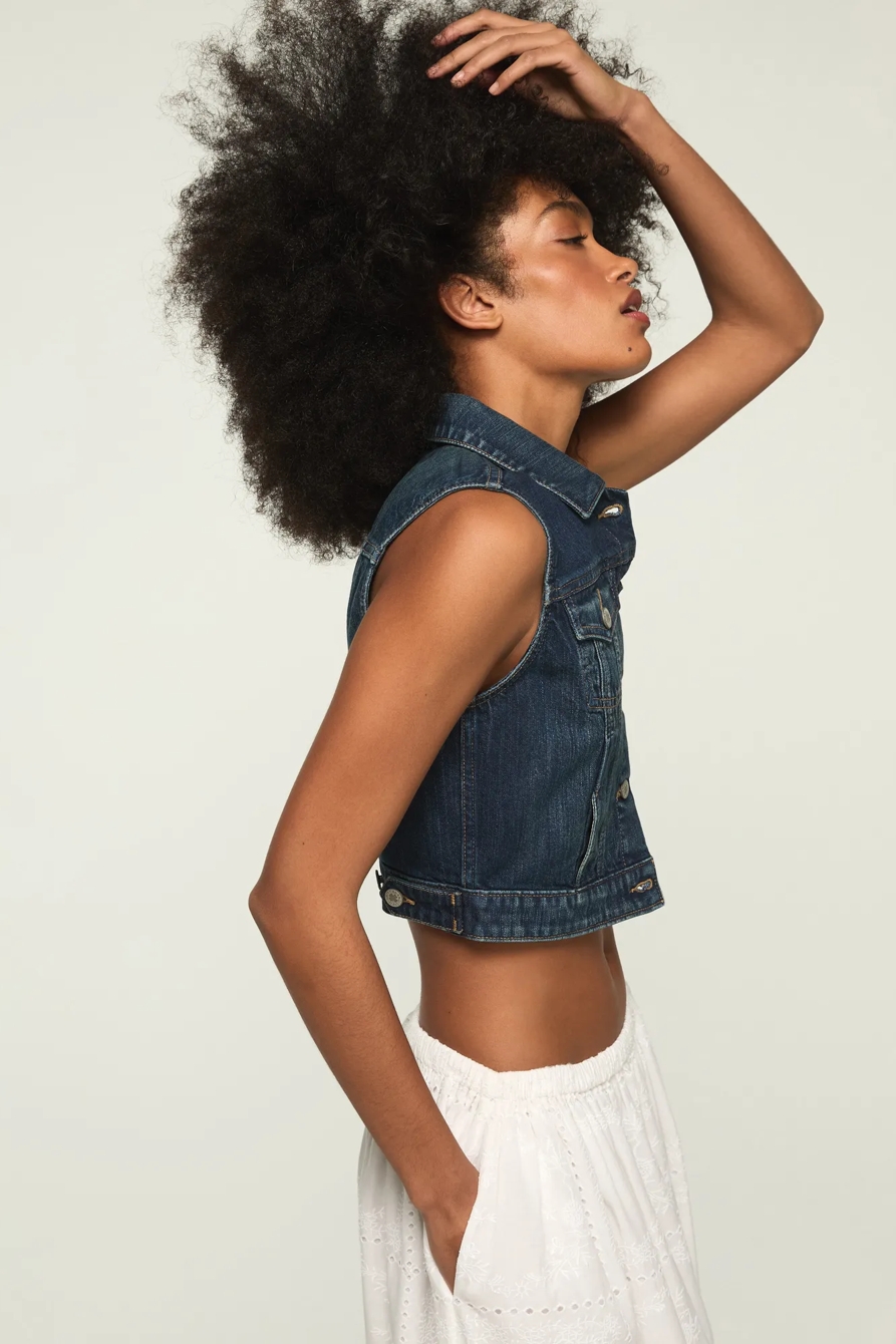 CROPPED TRUCKER VEST, image 4