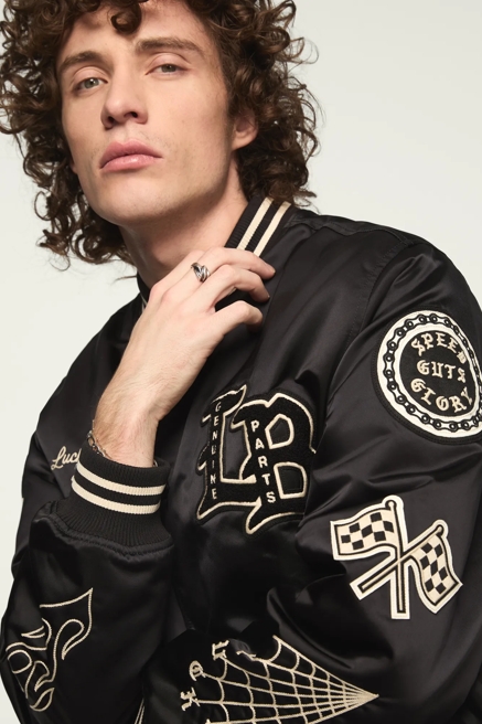 LUCKY SATIN VARSITY JACKET, image 1