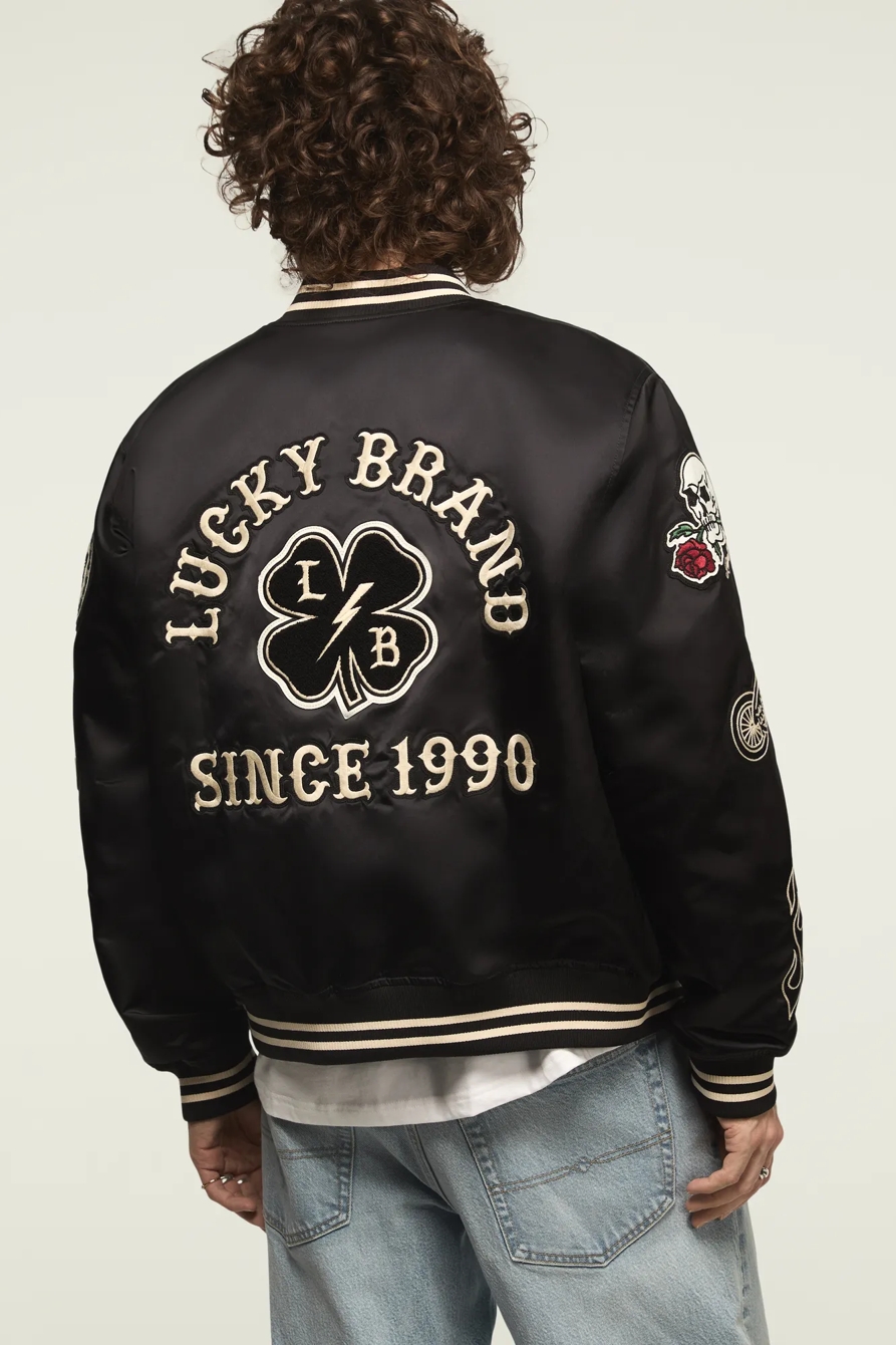 LUCKY SATIN VARSITY JACKET, image 2