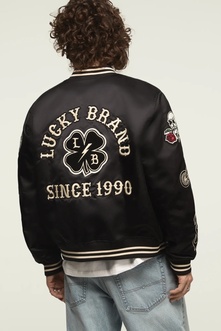 LUCKY SATIN VARSITY JACKET, image 2