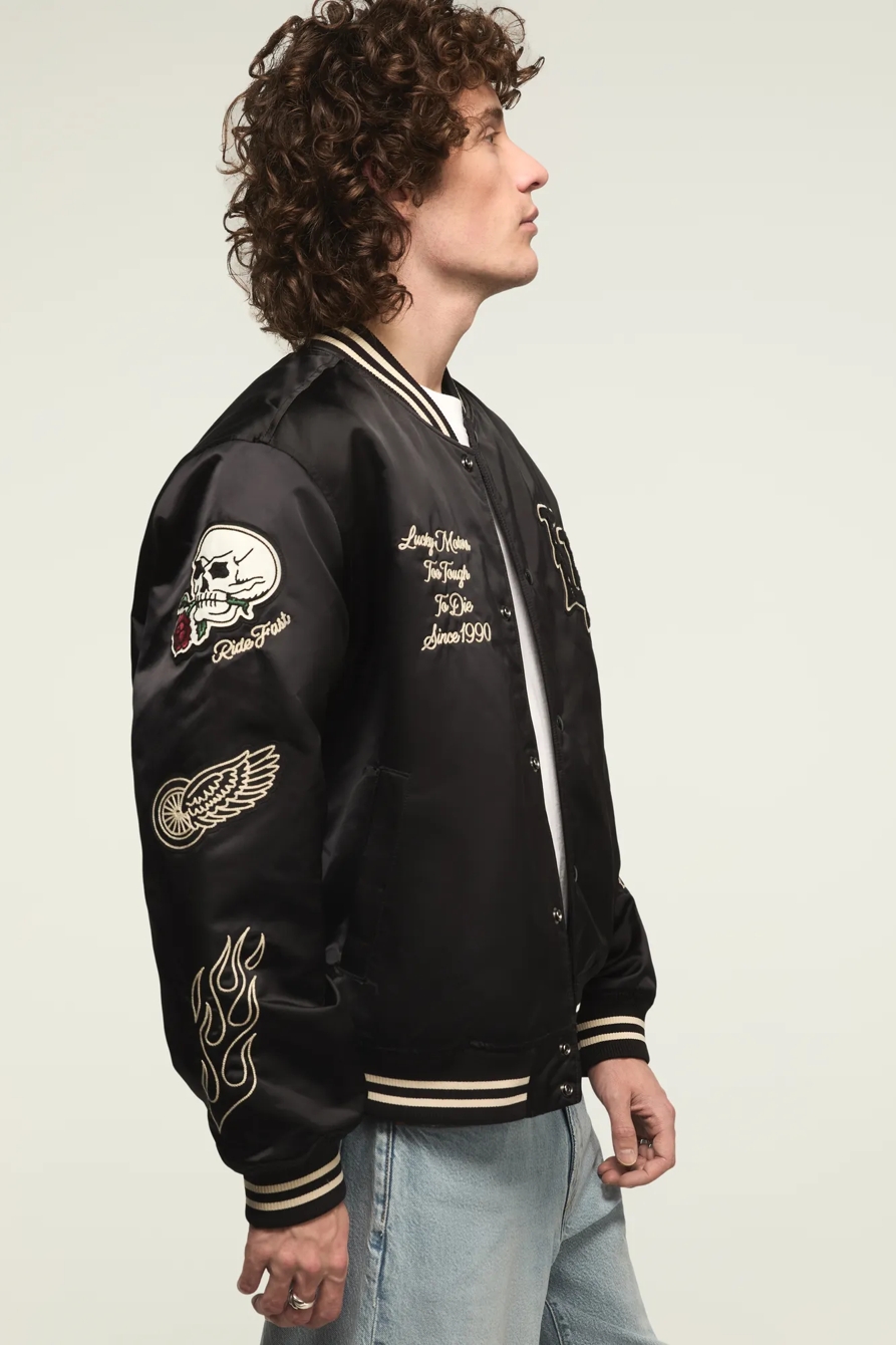 LUCKY SATIN VARSITY JACKET, image 4