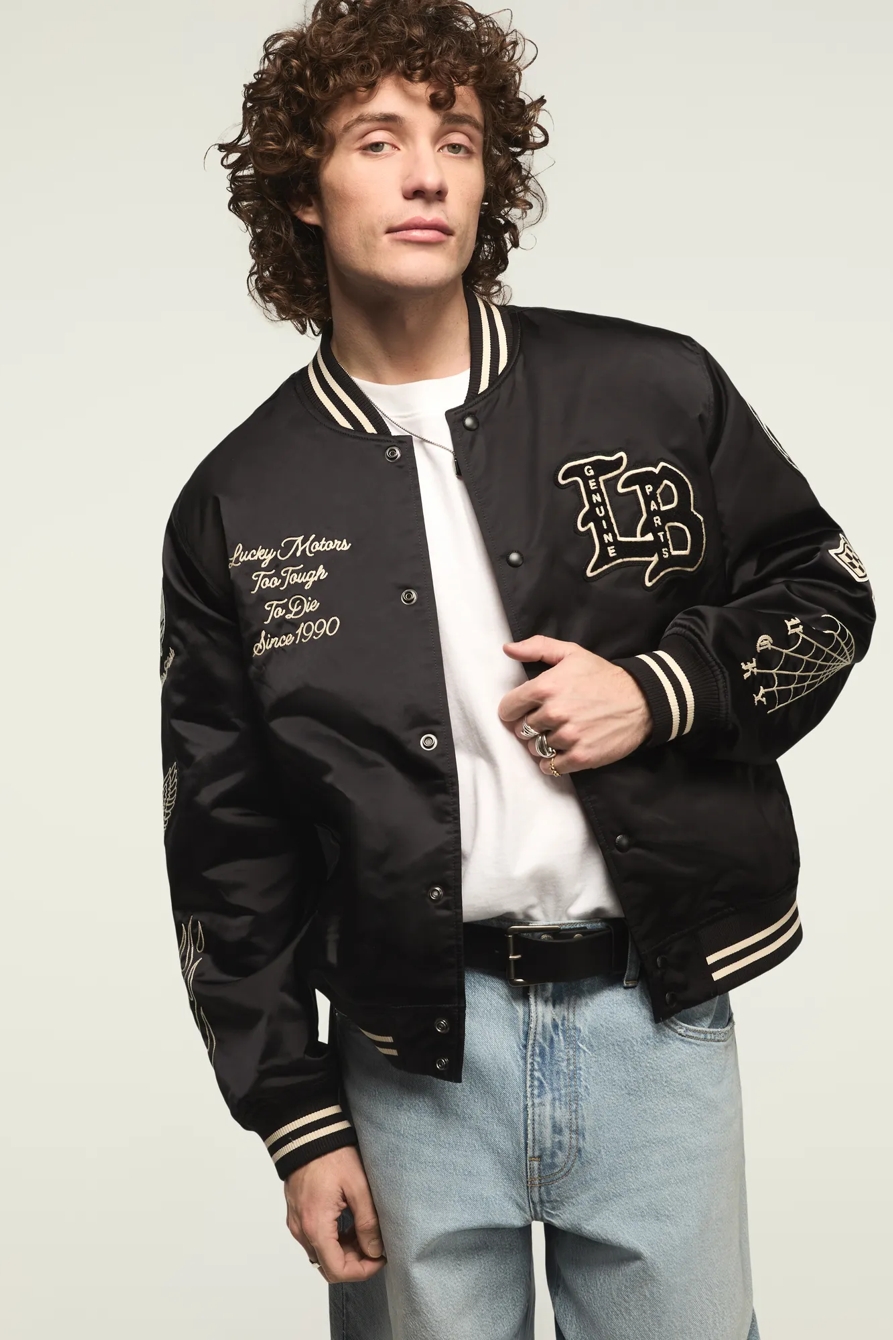 LUCKY SATIN VARSITY JACKET, image 5