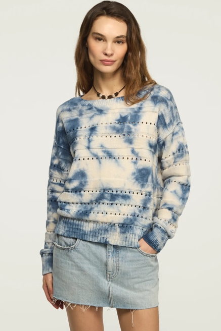 BEACHY TIE DYE PULLOVER SWEATER, image 1