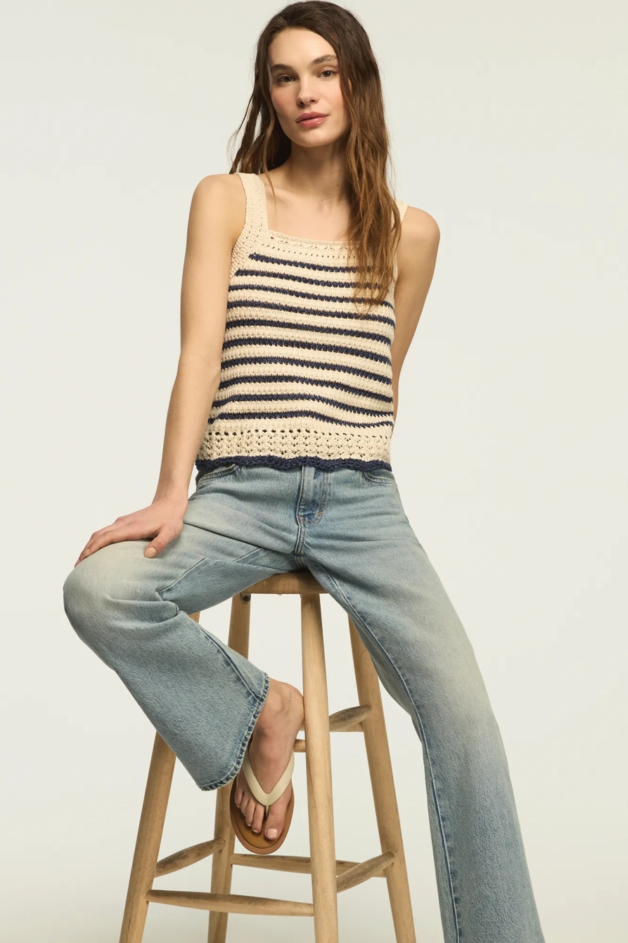 CROCHET STRIPED SWEATER TANK, image 2