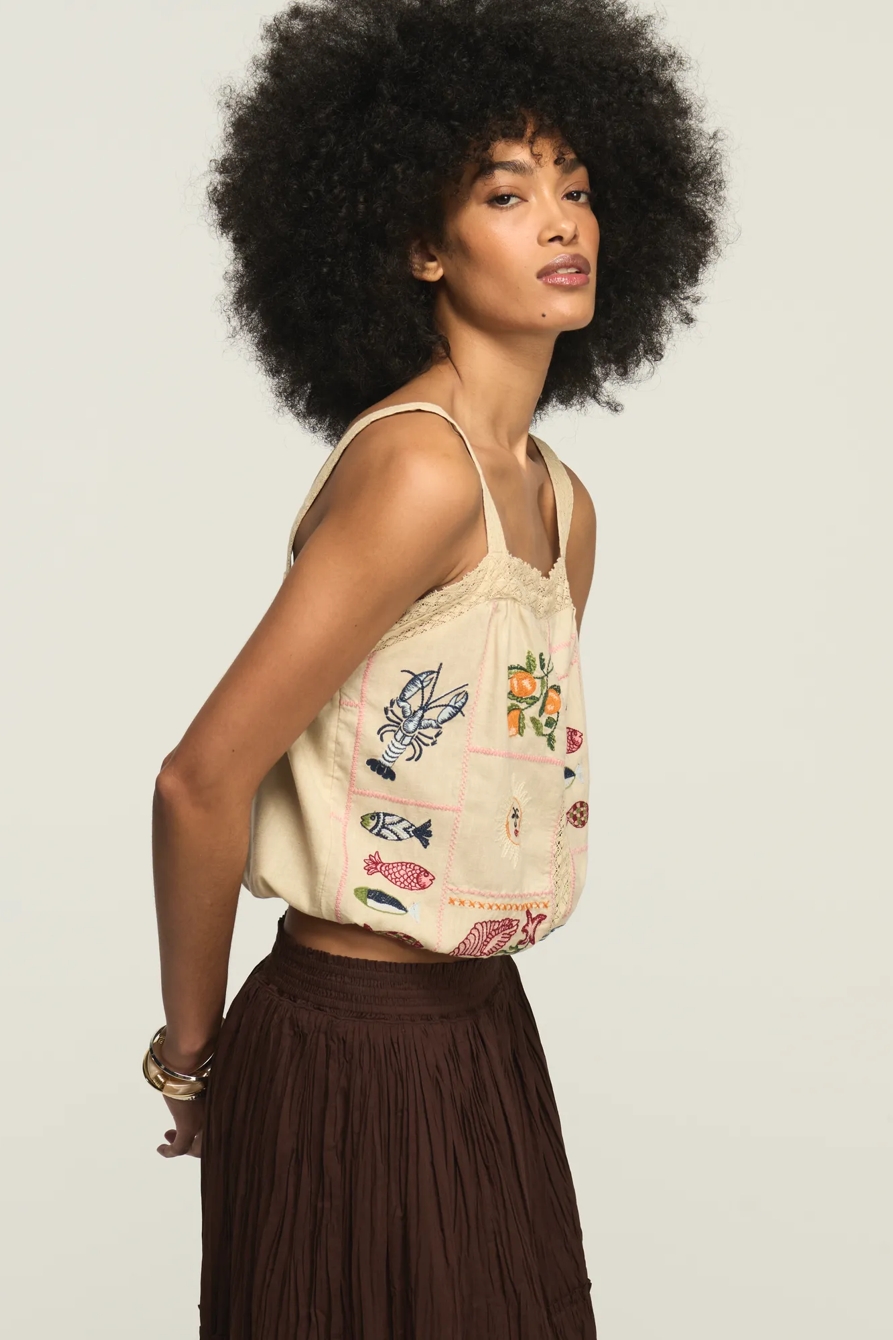 NOVELTY EMBROIDERED BUBBLE TOP, image 4