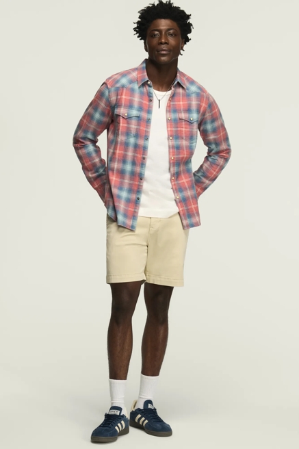 7" STRETCH TWILL FLAT FRONT SHORTS- CLOVER", image 2