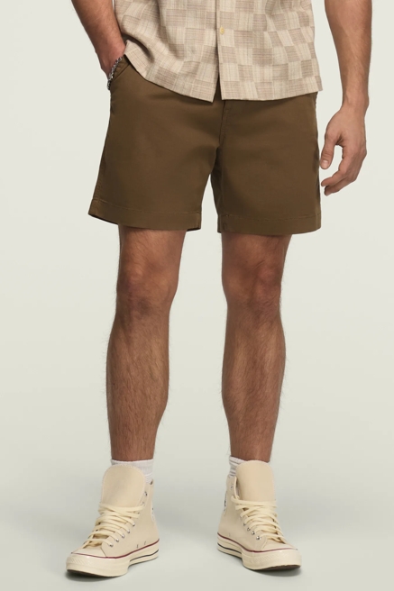 7" STRETCH TWILL FLAT FRONT SHORTS- CLOVER", image 1