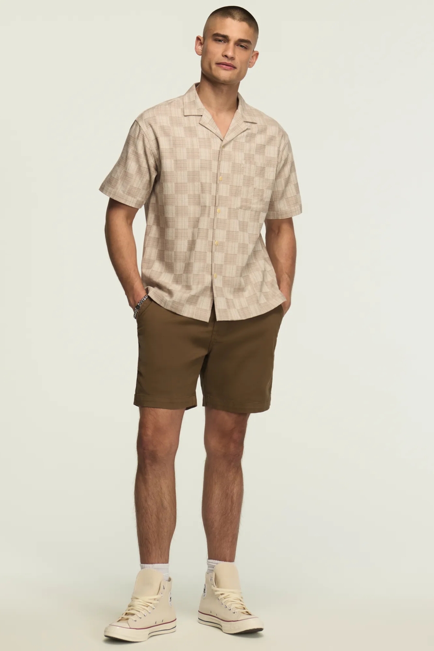 7" STRETCH TWILL FLAT FRONT SHORTS- CLOVER", image 2