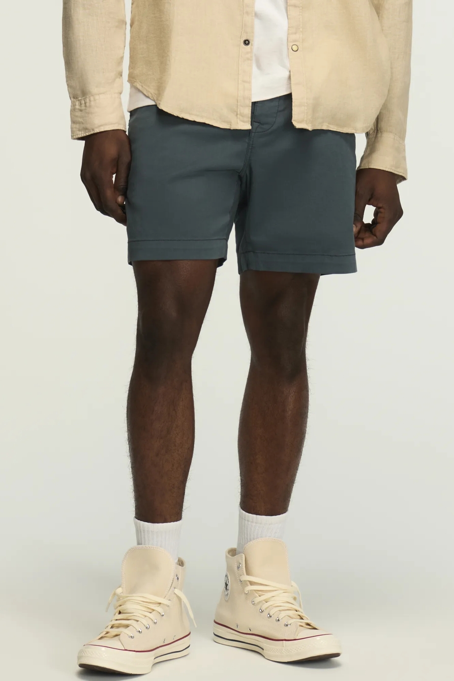 7" STRETCH TWILL FLAT FRONT SHORTS- CLOVER", image 1