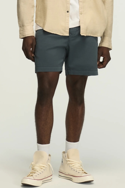 7" STRETCH TWILL FLAT FRONT SHORTS- CLOVER", image 1