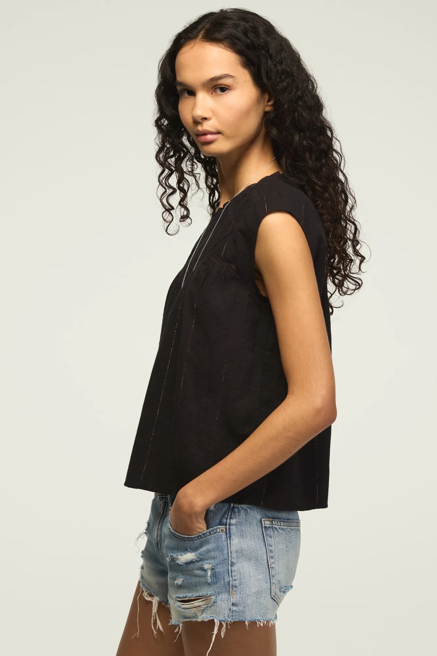 LACE YOKE FLUTTER TOP, image 4