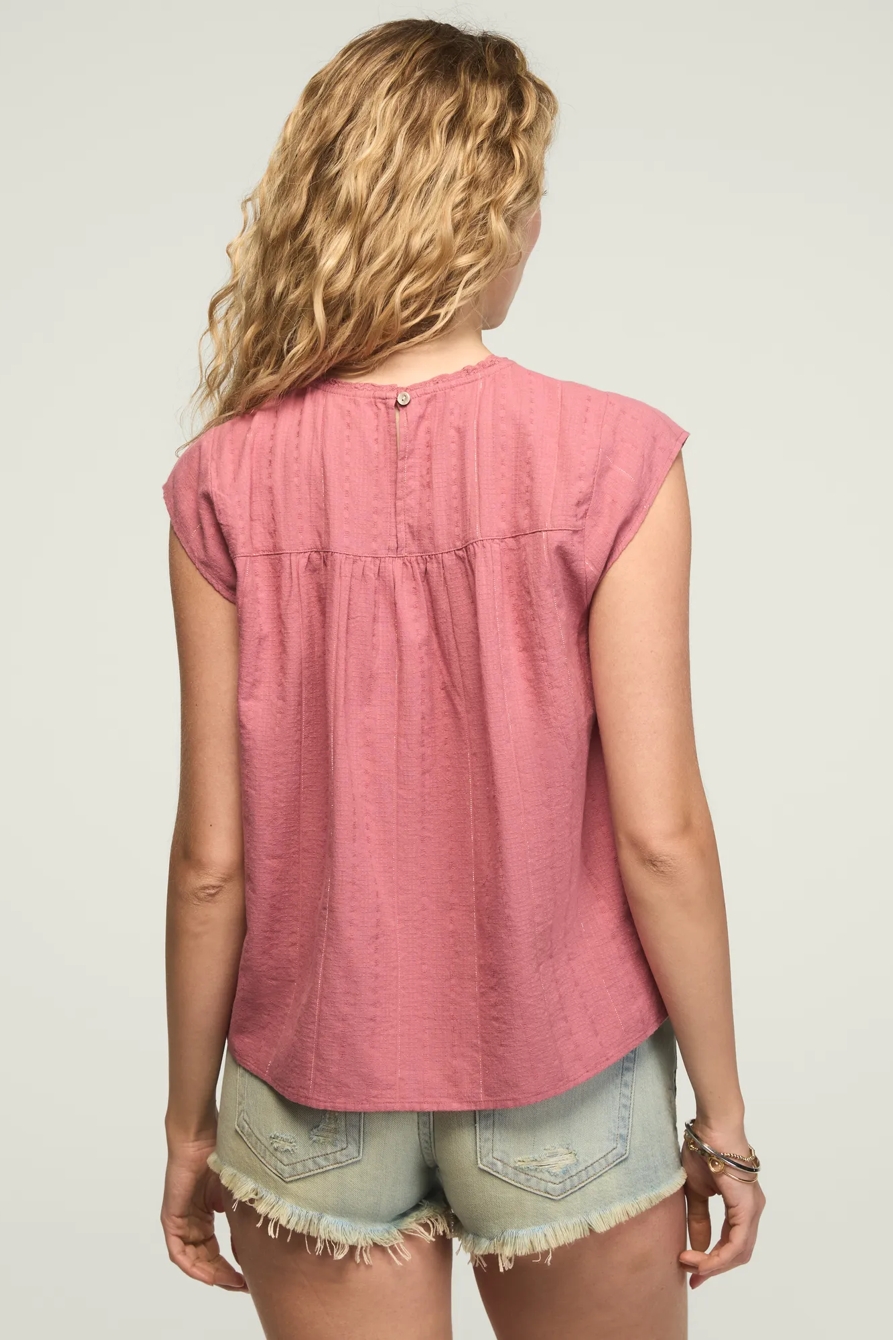 LACE YOKE FLUTTER TOP, image 3