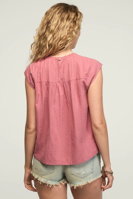 LACE YOKE FLUTTER TOP, image 3