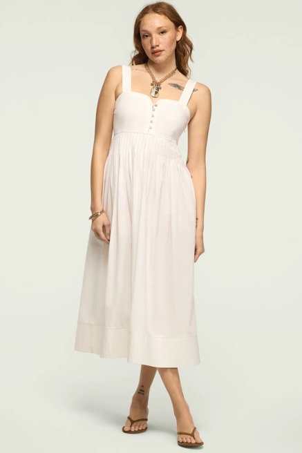 POPLIN PINTUCK MAXI DRESS, image 1