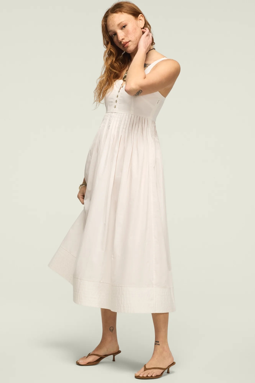 POPLIN PINTUCK MAXI DRESS, image 4