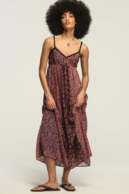 PRINT MIX MIDI DRESS, image 1