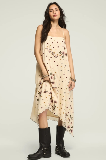 CONTRAST EMBROIDERED MIX MIDI, image 1