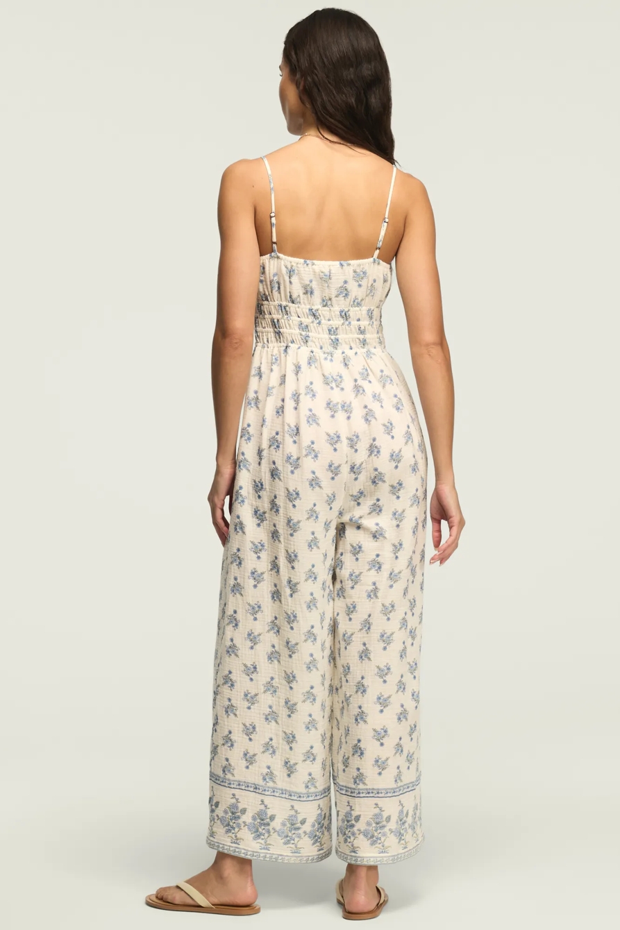 GAUZE SMOCKED WAIST JUMPSUIT, image 3