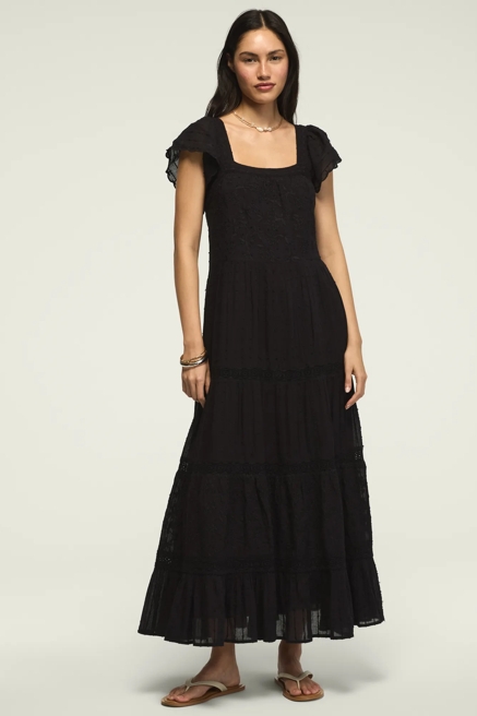 EMBROIDERED TIERED MAXI DRESS, image 1