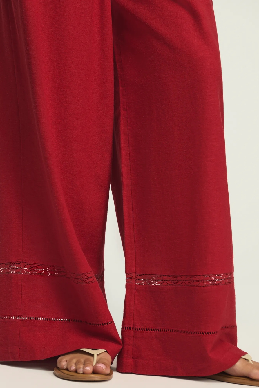 LINEN LACE TRIMMED PANT, image 6