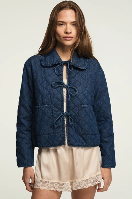 QUILTED PETER PAN COLLAR JACKET, image 1