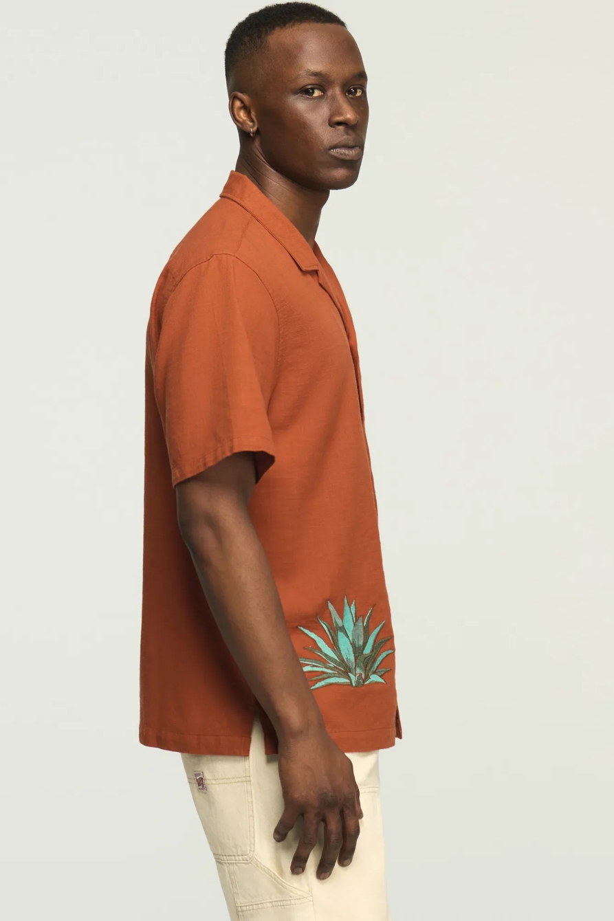 SHORT SLEEVE EMBROIDERED CAMP COLLAR SHIRT, image 4