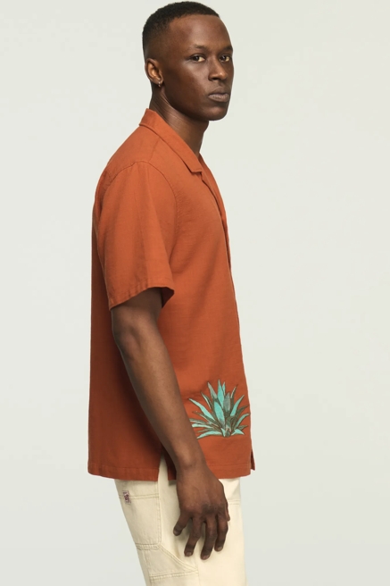 SHORT SLEEVE EMBROIDERED CAMP COLLAR SHIRT, image 4