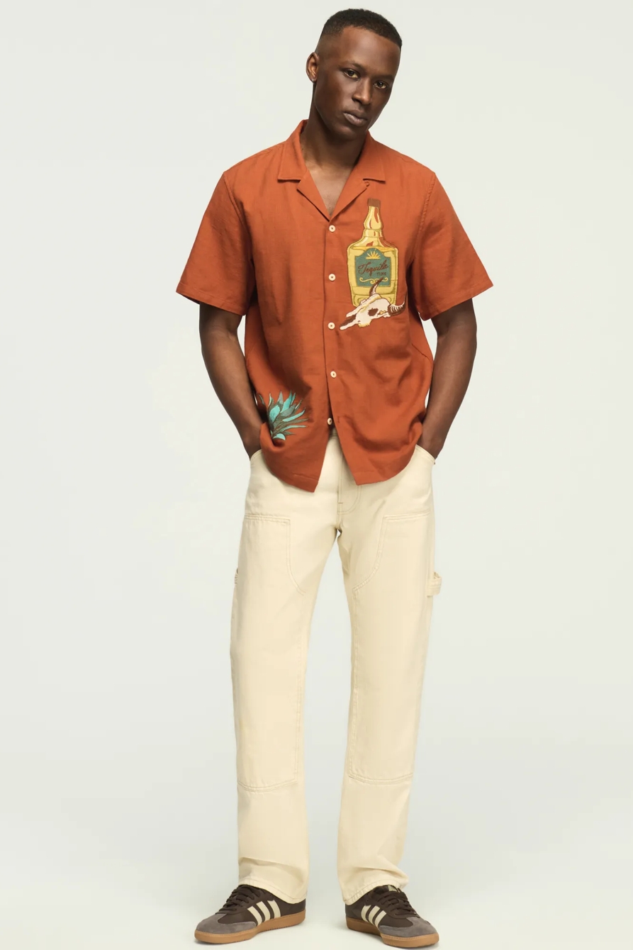 SHORT SLEEVE EMBROIDERED CAMP COLLAR SHIRT, image 5