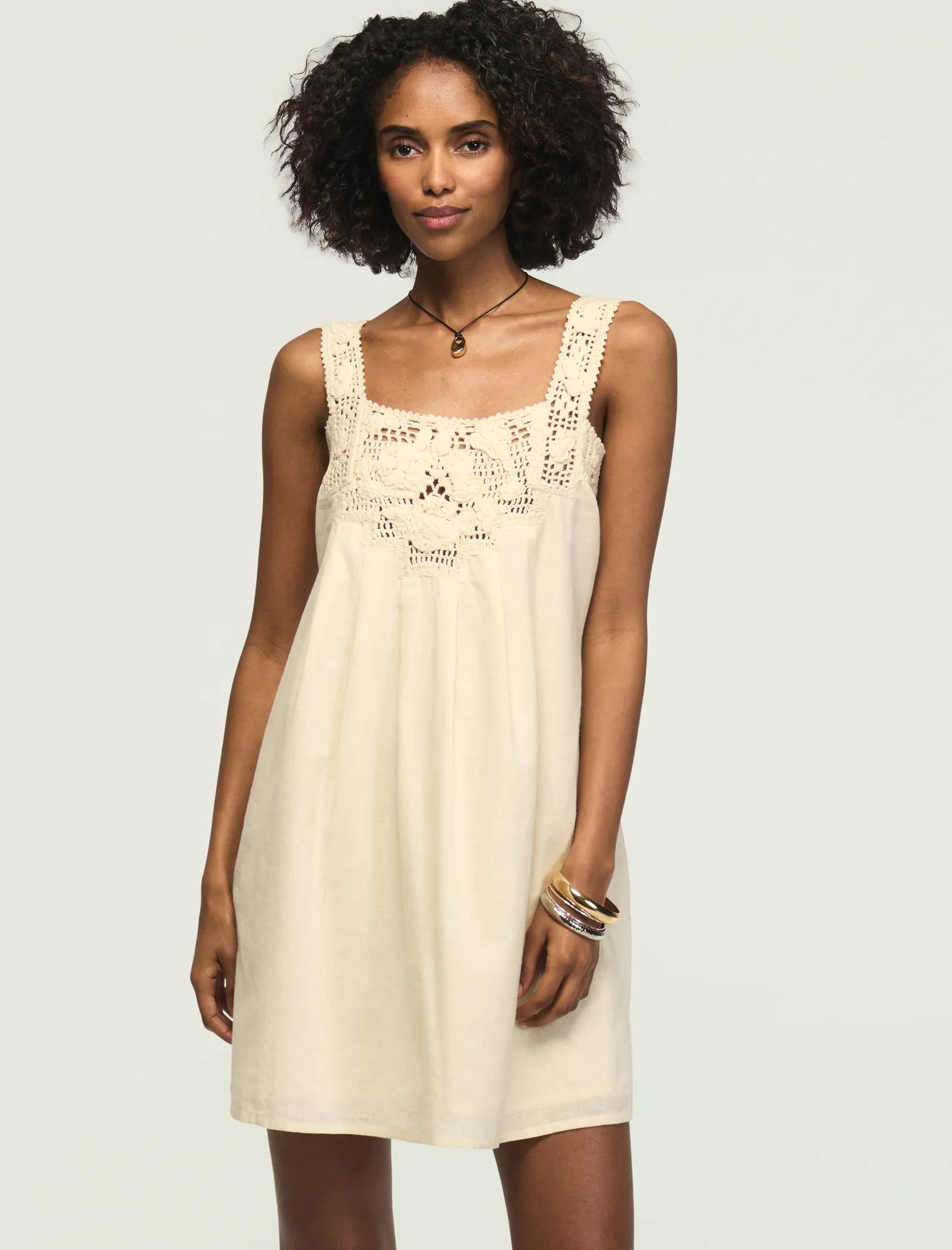 crochet shift mini dress