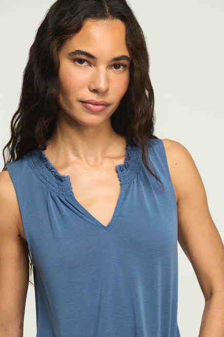 SANDWASH SMOCKED TRIM TANK, image 1