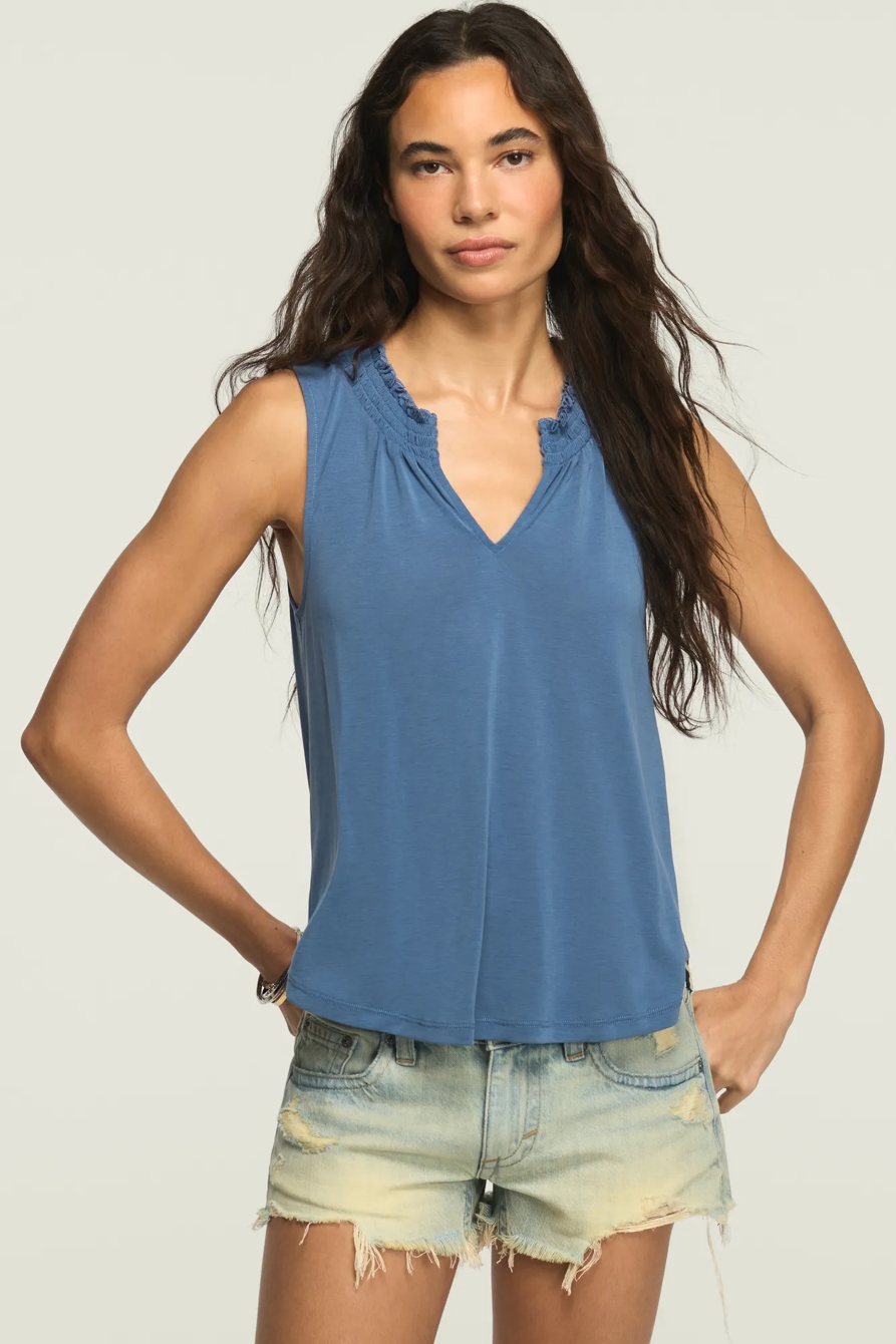 SANDWASH SMOCKED TRIM TANK, image 2