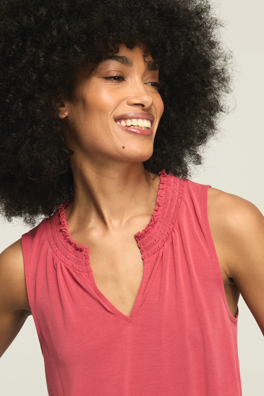 SANDWASH SMOCKED TRIM TANK, image 2