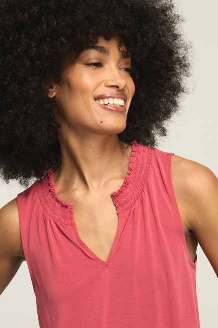 SANDWASH SMOCKED TRIM TANK, image 2