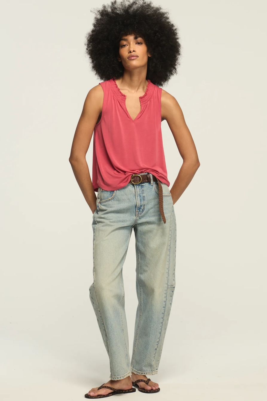 SANDWASH SMOCKED TRIM TANK, image 5